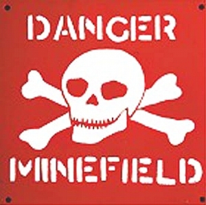 Danger Minefield sign